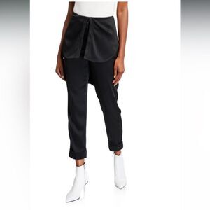 Hellessy Kooning satin trousers with shirttail overlay, size 10